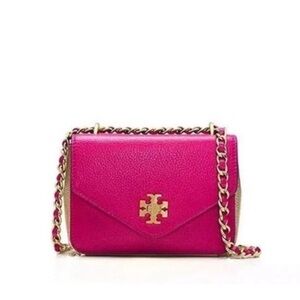 SOLD Tory Burch Carnation Pink Leather Kiri Crossbody Mini Size Bag $245